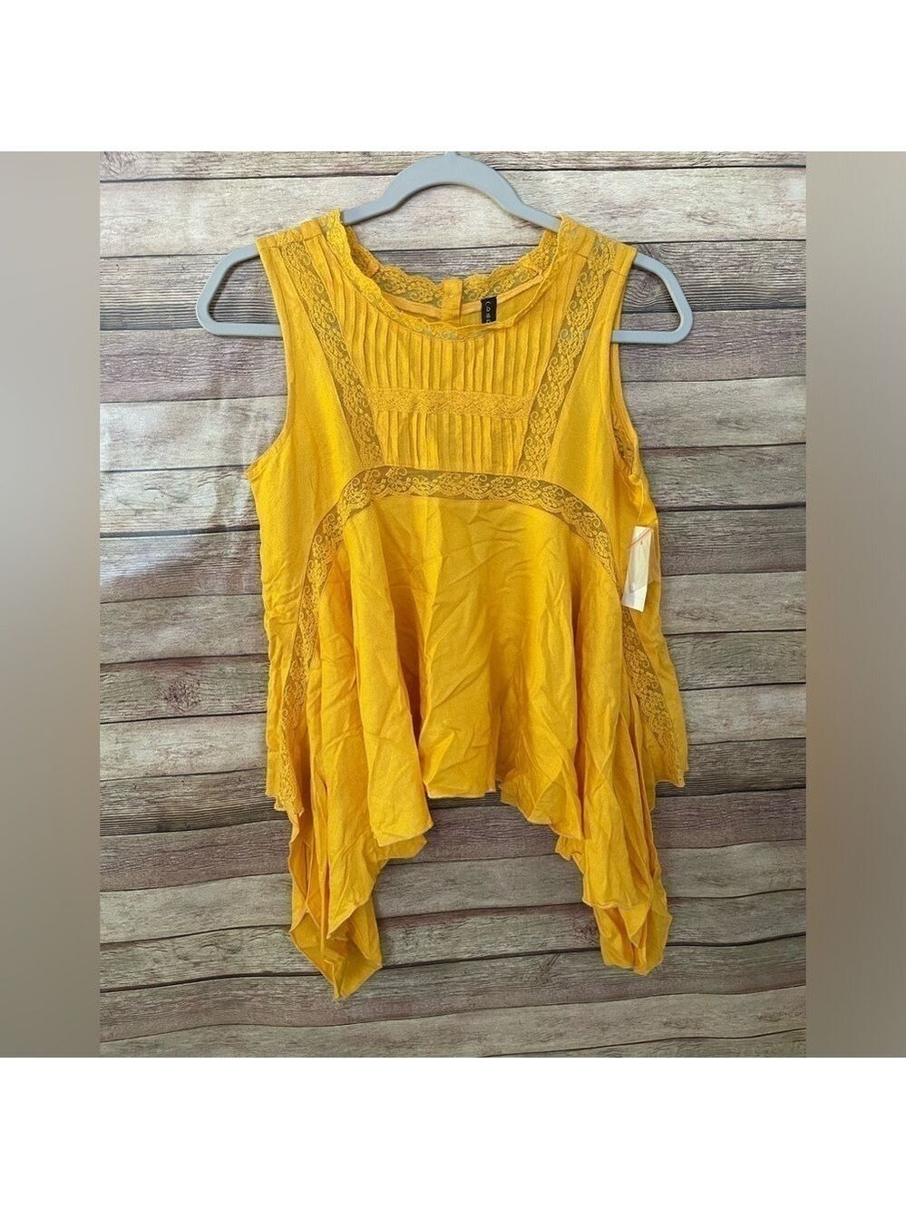 Banjara Women’s Yellow Bohemian Handkerchief Blouse Top Shirt Size: XS NWT